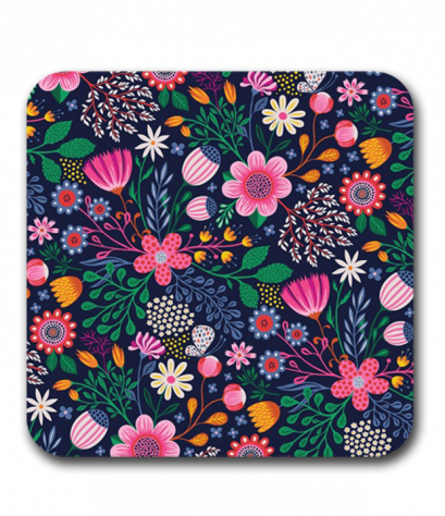 ที่รองแก้ว Wild flora pattern MDF Square coaster